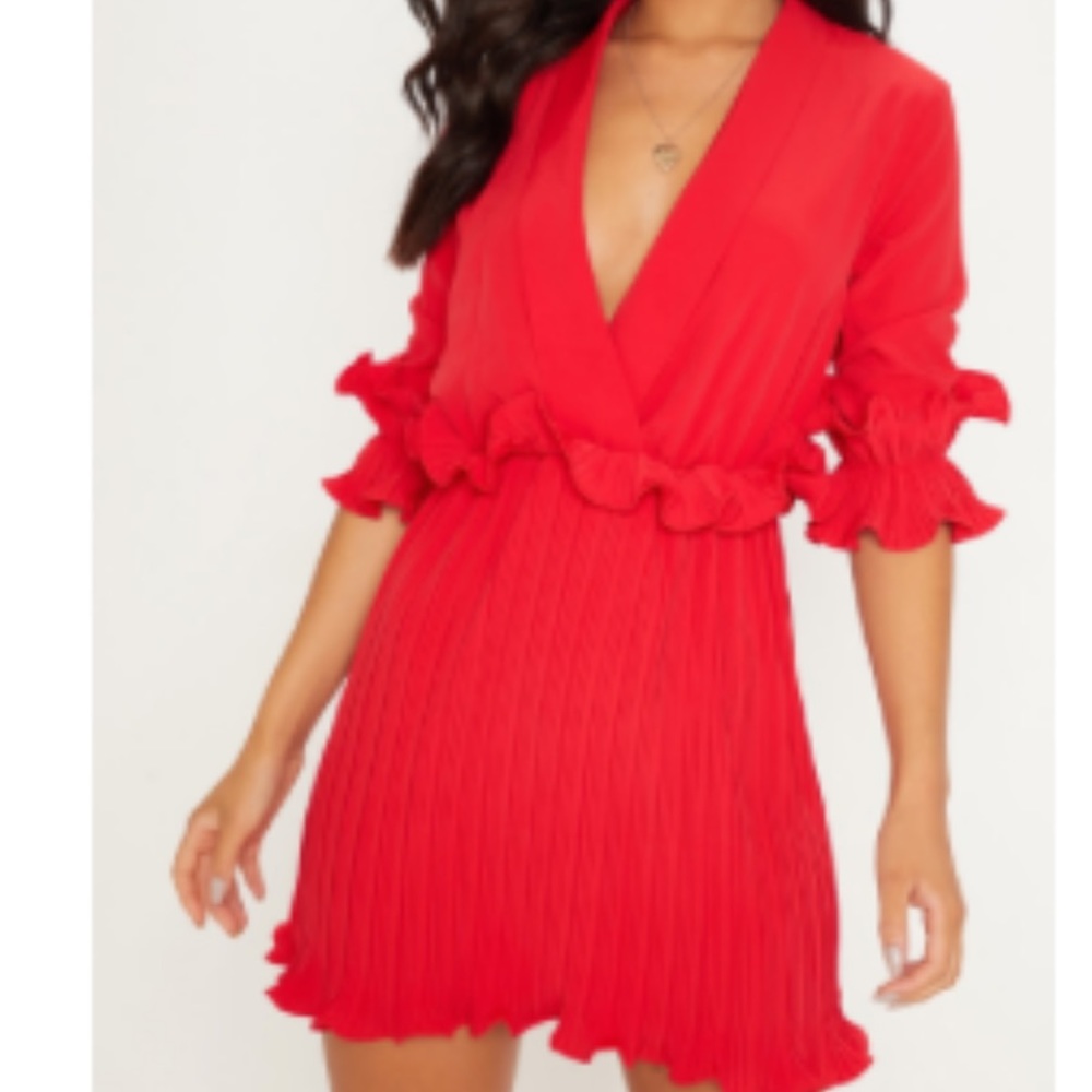 Pleated Skater Dress